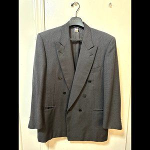 SOLD CANALI 40R Grey Charcoal Double Breasted Blazer Sportcoat Jacket